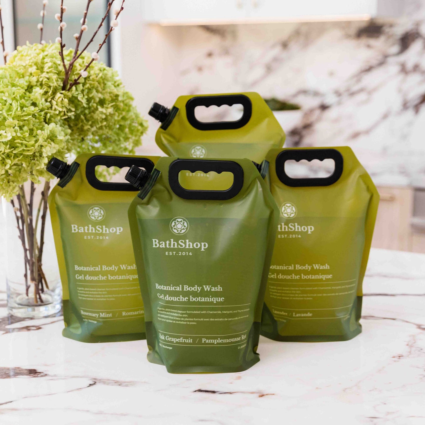 Eco-friendly body wash refill bundle from The Bath Shop. Made in Canada