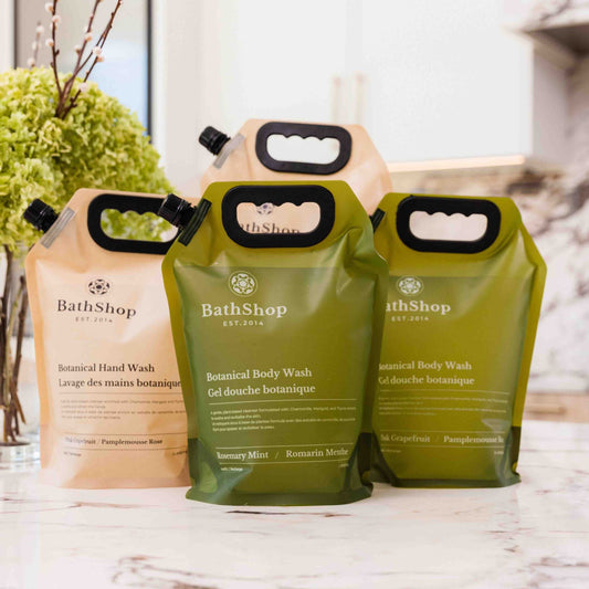 The Balanced Refill Set by The Bath Shop – 2L hand and body wash refill pouches