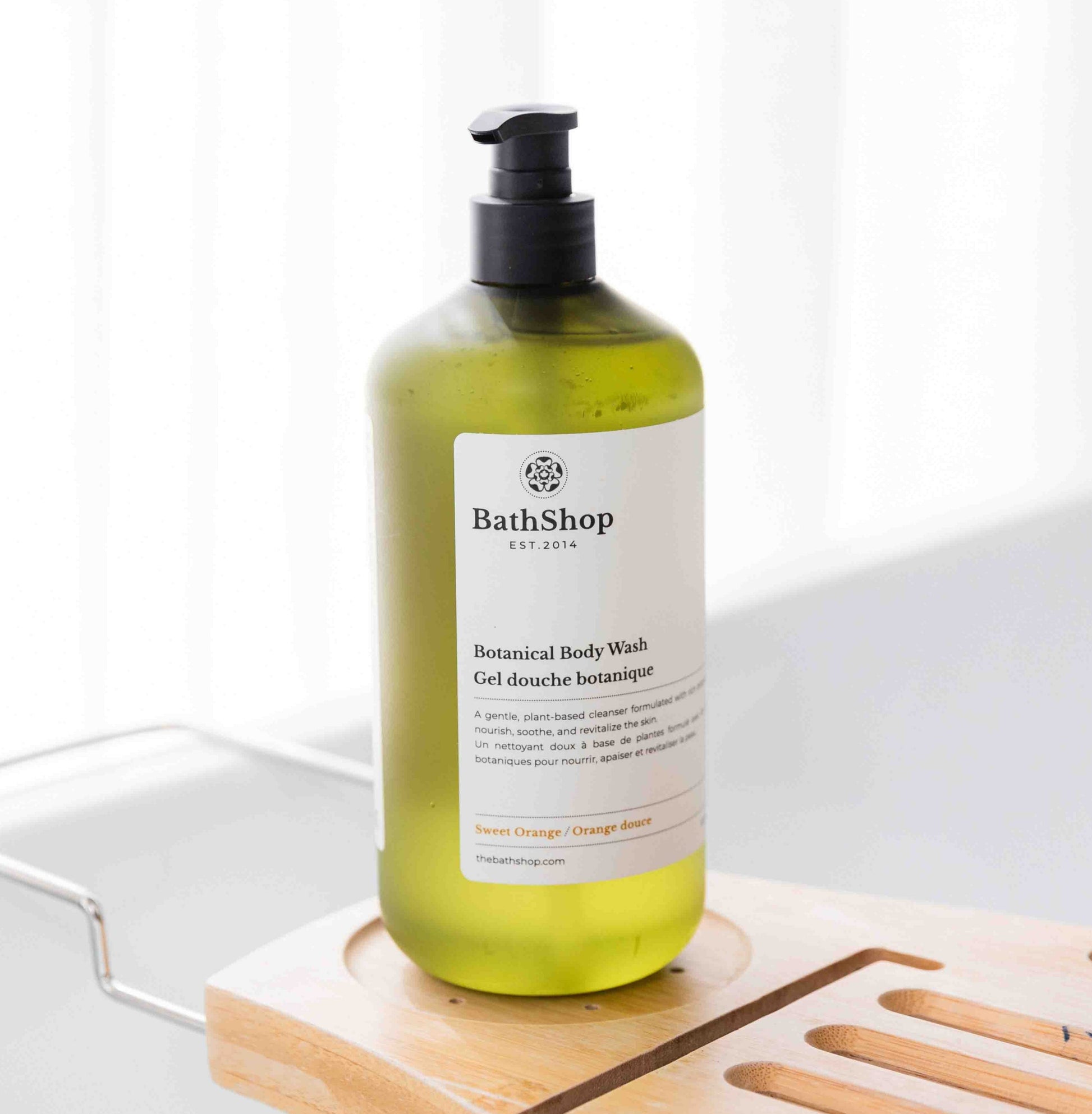Botanical Body Wash by The Bath Shop in green bottle
